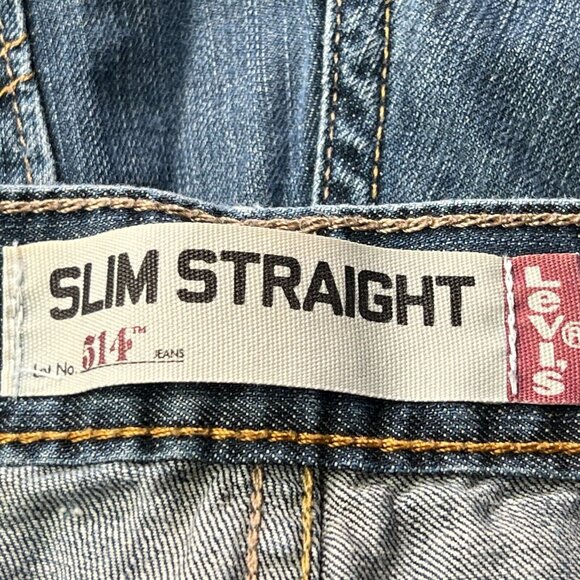 Levis 514 Jeans Slim Straight Mens 30 X 32 Blue Cotton Denim - Picture 3 of 9